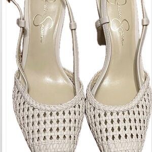Jessica Simpson Woven Sling Back With Chunky Heel Size 8